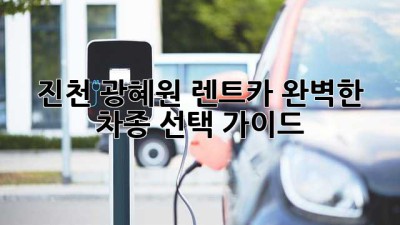 🚗 진천 광혜원 렌트카: 완벽한 차종 선택 가이드 🗺️